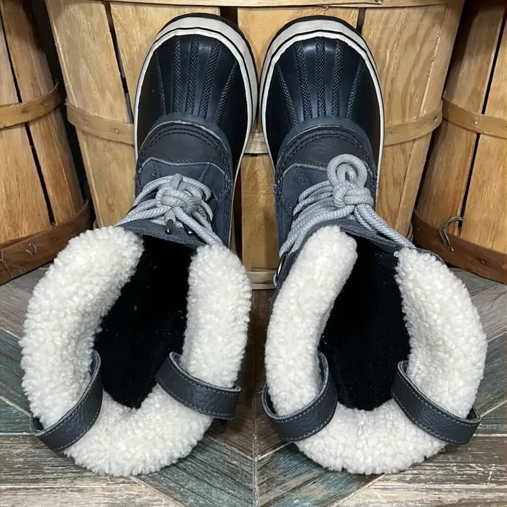 Sorel Joan of Arctic Gray Suede Waterproof Insulated Snow Boots Womens Size 5.5